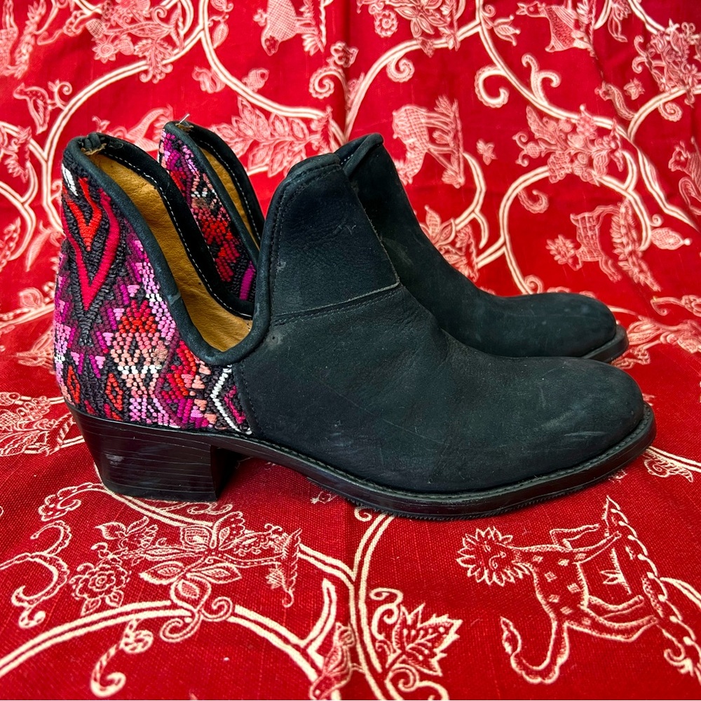 Handmade leather slip on booties women’s size 8